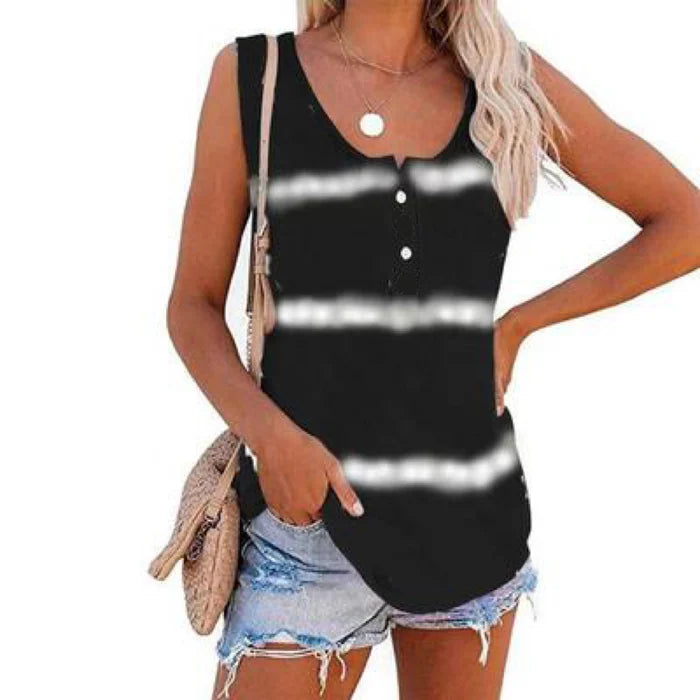 Summer Tie-Dye Striped Sleeveless Tank Top