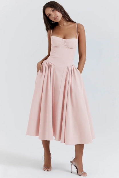 Sleeveless Corset Fit Midi Dress